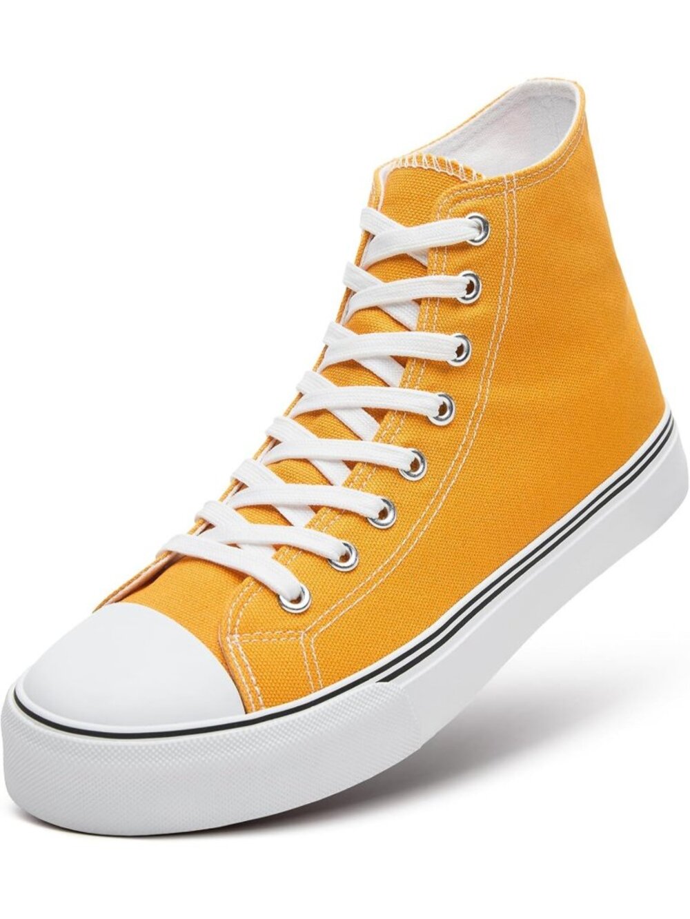 Men's Yellow Tennis Shoes Classic Lace Up High  Top Athletic Running Sneakers